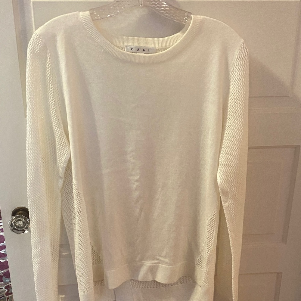 CAbi Women's Ivory Crew Neck Sweater